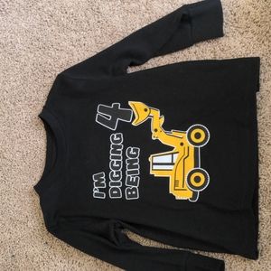Boys tractor 4th birthday shirt